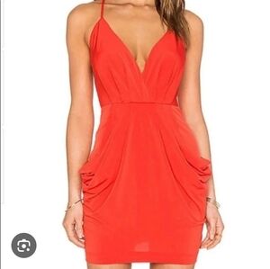 BCBG Drape Pocket Dress - Elegant Red Dress